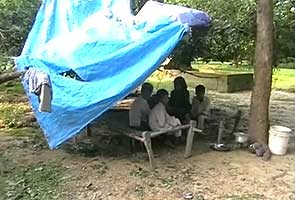Five children who were forced to live at their parents' grave in Uttar Pradesh