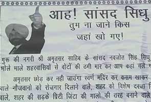 NGO puts up 'missing' Navjot Singh Sidhu posters, promises Rs 2 lakh reward