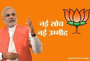 Out with the old... Narendra Modi replaces Advani on BJP posters