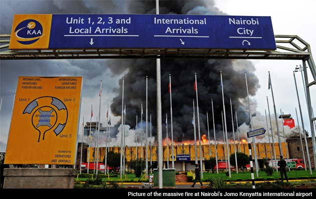 Fire guts Kenya's main airport, chokes regional gateway