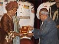 Liberian President Ellen Johnson Sirleaf conferred Indira Gandhi peace prize