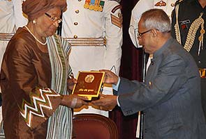 Liberian President Ellen Johnson Sirleaf conferred Indira Gandhi peace prize