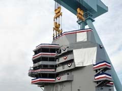 US Navy christens costly new carrier, USS Ford