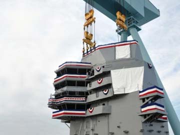 US Navy christens costly new carrier, USS Ford