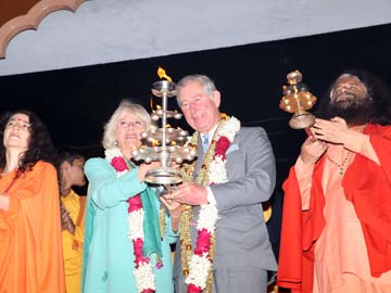 Britain's Royal couple attends 'Ganga Arti' on first day of India visit