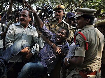 Protests continue outside United States consulate in Hyderabad