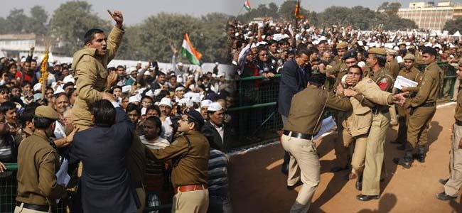 Cop suspended for over-enthusiasm at Arvind Kejriwal's swearing-in
