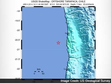 Earthquake of 5.9 magnitude hits off coast of Chile