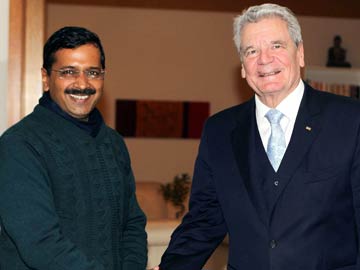 Delhi Chief Minister Arvind Kejriwal meets German President