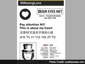 Woman puts up posters in New York subway to find 'missing love'