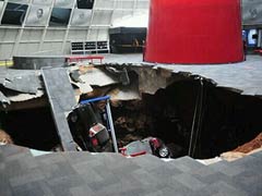 Sinkhole swallows six rare Corvettes