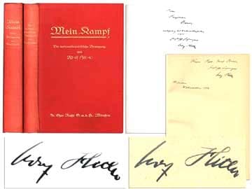 'Mein Kampf' signed by Adolf Hitler up for auction in Los Angeles