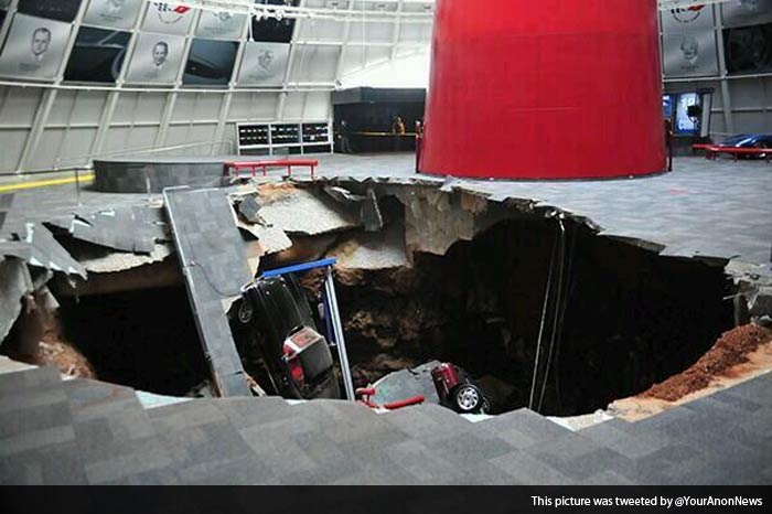 Sinkhole swallows six rare Corvettes 