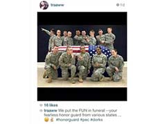 Picture of US soldiers clowning around an empty casket sparks furore