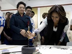 US first lady Michelle Obama visits Beijing school