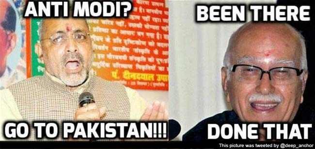 BJP's Giriraj Singh remains defiant, #ModiSendMeToPak trends