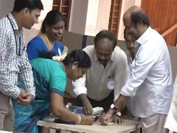 Rajinikanth was the first voter in this polling station, mind it