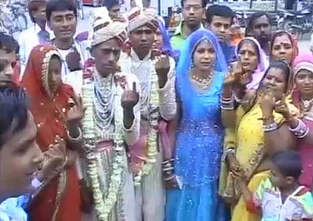 Band, bajaa, baraat - but first, a quick vote by these grooms