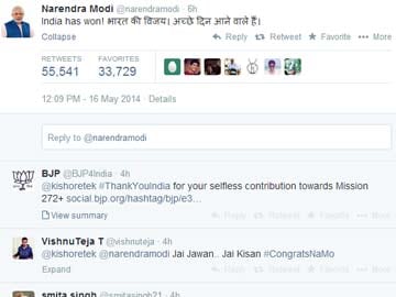 Election Results 2014: Narendra Modi's Victory Tweet Creates History