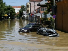 Flood Surge Threatens Power Plant Near Belgrade