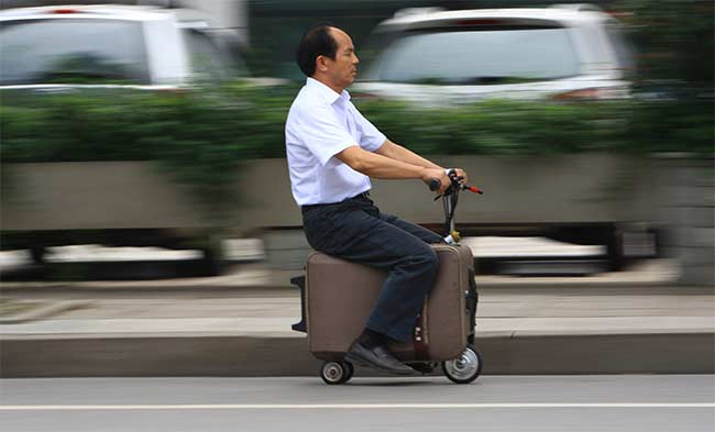 Chinese Man Builds Scooter With Suitcase: Report