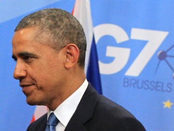 Barack Obama Arrives in Brussels for G7 Meeting