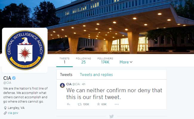 US Spy Agency CIA Uncovers Sense of Humour in Debut Tweet