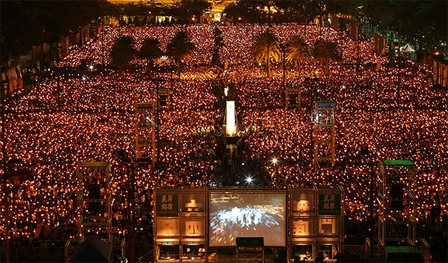 Tens of Thousands Join Hong Kong Tiananmen Rally