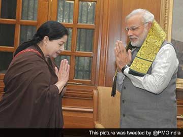 Jayalalithaa Meets PM Narendra Modi in Delhi