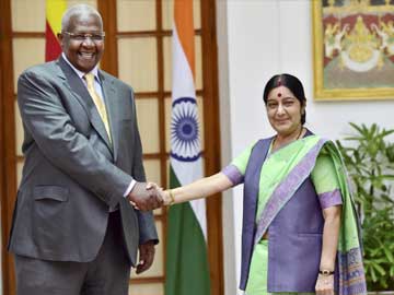 Sushma Swaraj Meets Ugandan Foreign Minister