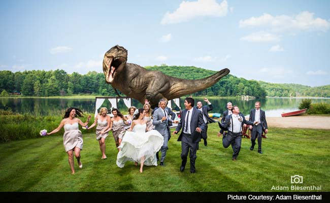 That Epic Moment When Wedding Guests Got Chased by a 'Dinosaur' 