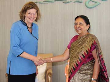 US Envoy Kathleen Stephens Meets Gujarat Chief Minister