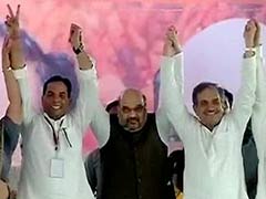 Rebel Congress Leader Birender Singh Joins BJP at Amit Shah's Rally