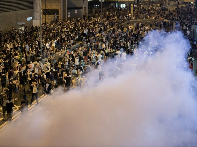 Police Unleash Tear Gas in Hong Kong Protests