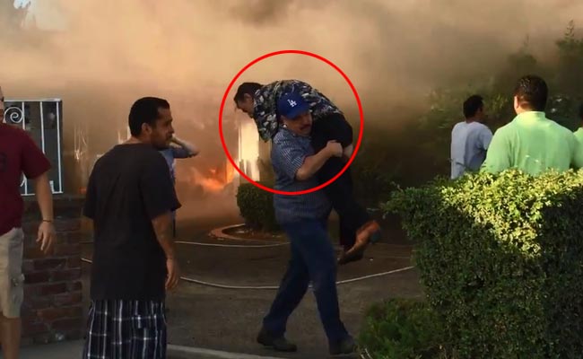 Caught on Camera: He Walked Into a House on Fire and Saved a Life