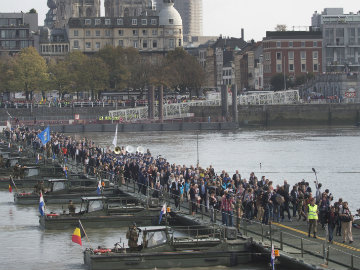 Pontoon Bridge Opens to Remind Belgians of World War I