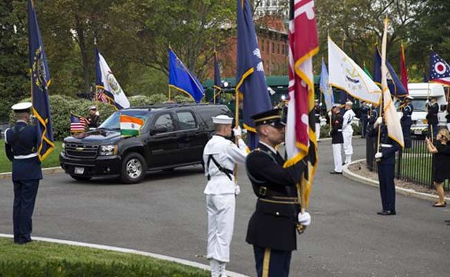 For PM Narendra Modi, Military Honour Cordon Lined White House Driveway