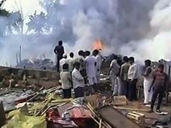 Fire in Shastri Park Slum Cluster in Delhi