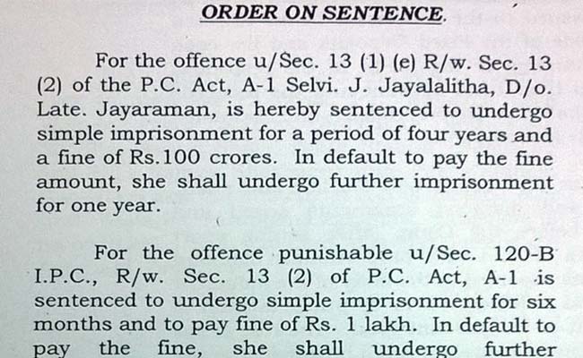 8 Big Quotes From Court Order That Declared Jayalalithaa Guilty