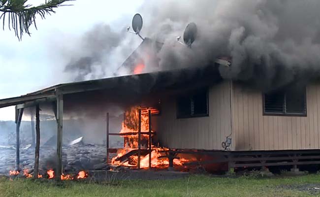 Slow-Moving Lava Hits First House in Hawaii Town 