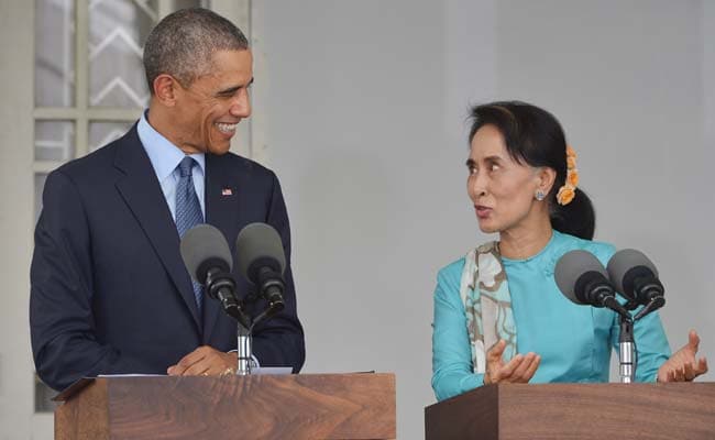 Barack Obama Holds Talks With Myanmar Democracy Champion Aung San Suu Kyi 