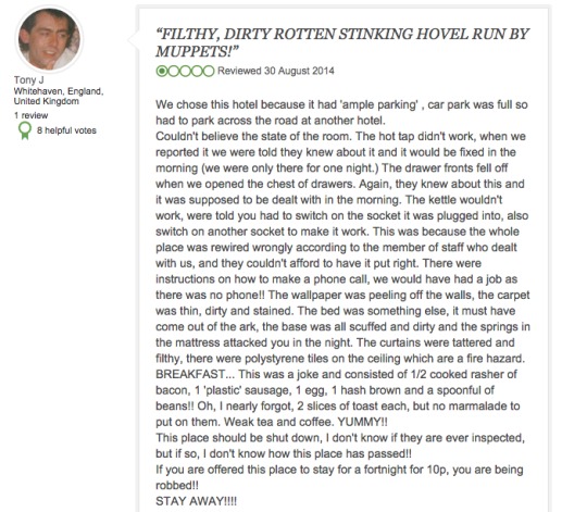 Hotel Fines Couple 100 Pounds For Negative Review on TripAdvisor