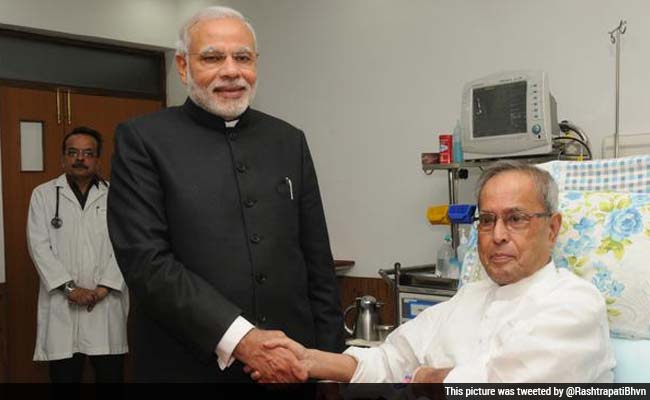 PM Modi Calls on President Pranab Mukherjee in Hospital, Enquires About His Health