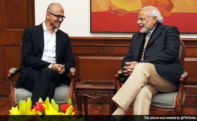 Microsoft CEO Satya Nadella Meets PM Narendra Modi