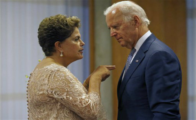 US Vice President Joe Biden Meets Brazilian President Dilma Rousseff