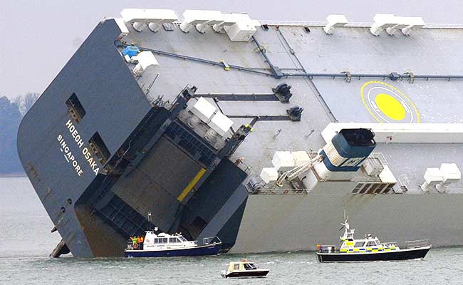 Decks Tilting, Crew Grounded Ship to Save It 