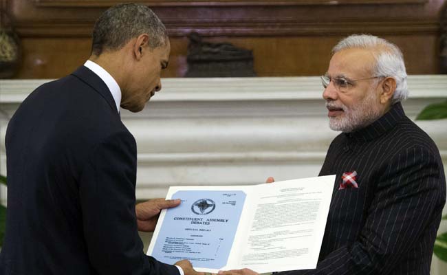 PM Narendra Modi Gifts Barack Obama Copy of US Telegram to Constituent Assembly