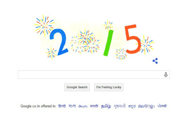 Google Doodle Welcomes 2015 With Fireworks