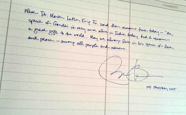 US President Barack Obama Pays Floral Tributes to Mahatma Gandhi