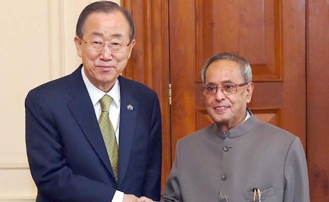 President Pranab Mukherjee Pushes for Reforms in Meeting With UN Secretary-General